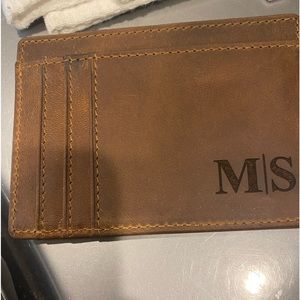 Men’s Slim Card Holder Wallet Monogrammed with M S